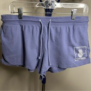 Lagaci Outer Banks Blue Cotton Lounge Micro Shorts - Size XL